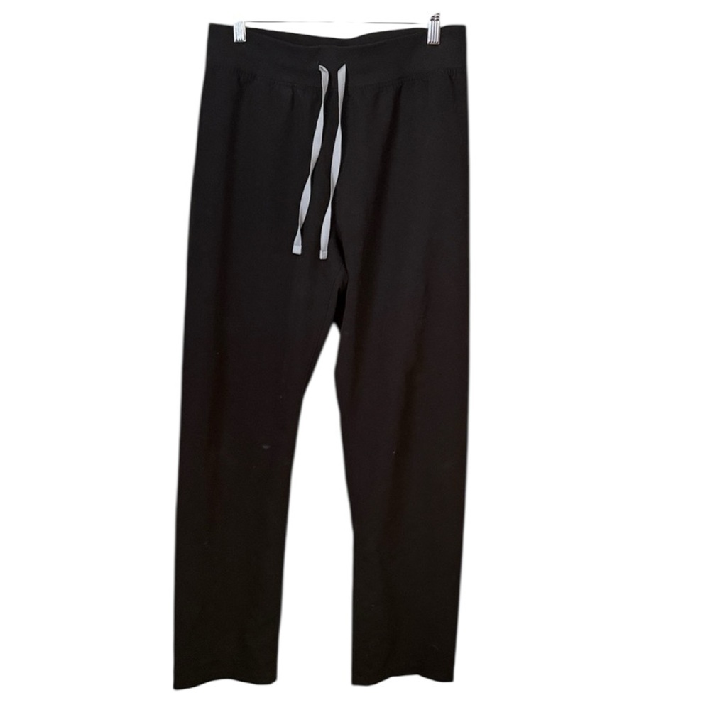 Figs Livingston Black Basic Scrub Straight Leg Pants Drawstring Waist Sz L - Picture 3 of 10